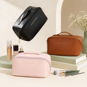 Large Capacity PU Leather Travel Cosmetic Bag